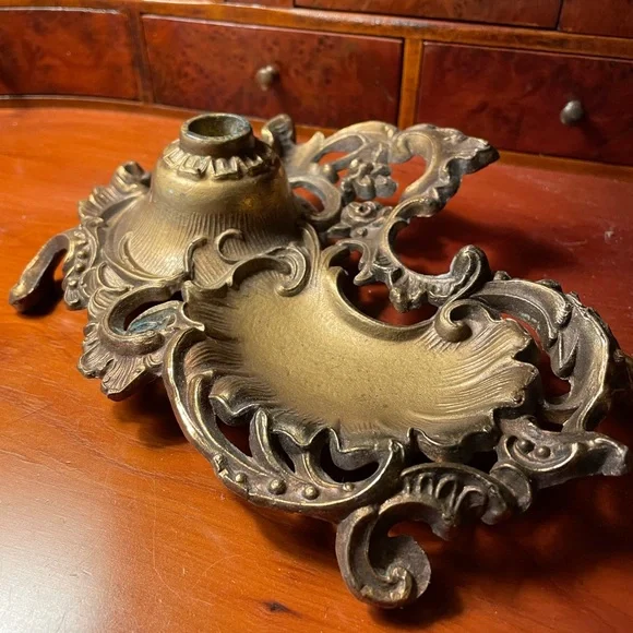 Antique Art Nouveau Inkwell - Picture 4 of 5